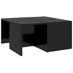 vidaXL Tables basses 4 pcs noir brillant 33x33x33 cm bois d'ingénierie