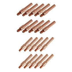 20pcs rouge cuivre gaz soudé blindé soudage soudeur buse de contact 1.2mm + 1.0mm