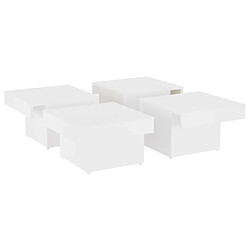 Avis vidaXL Table basse blanc 90x90x28 cm bois d'ingénierie