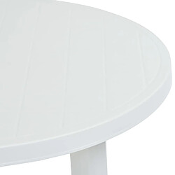 Avis vidaXL Table de jardin Blanc 89 cm Plastique