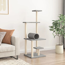 Avis Arbre à chat avec griffoirs,niche pour chat en sisal gris clair 136 cm -MN30902