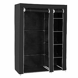 SONGMICS Armoire de Rangement Penderie de vêtement Pliable en Toile Couleurs XL 110 x 45 x 175 cm (Noir) LSF007