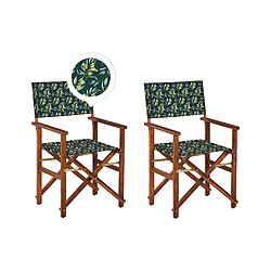 Beliani Lot de 2 chaises Bois Vert foncé CINE