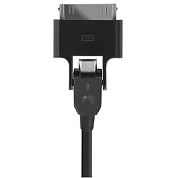 Avis Blueway Câble USB/micro USB avec adaptateur iPhone/iPad 30 broches Noir