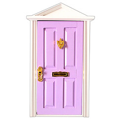 1:12 Dolls House Miniature Steepletop Door En Bois Avec Quincaillerie Violet