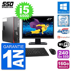 PC Fujitsu D556 DT Ecran 27" Intel i5-6500 RAM 16Go SSD 240Go Windows 10 Wifi - Occasion