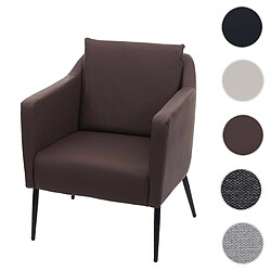 Mendler Fauteuil de salon HWC-H93a, fauteuil cocktail fauteuil relax fauteuil ~ similicuir marron