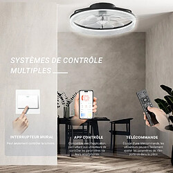 Ventilateur de plafond FIMEI avec Lumière Dimmable 3 Couleurs -6 Vitesses -Acrylique+cadre en fer pas cher