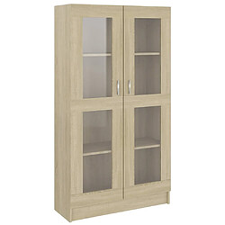 vidaXL Armoire à vitrine Chêne sonoma 82,5x30,5x150 cm Bois ingénierie