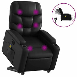 Maison Chic Fauteuil Relax pour salon, Fauteuil inclinable de massage électrique noir similicuir -GKD51993