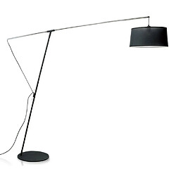 Inspired Lampadaire Arch E27 avec abat-jour noir, noir, chrome poli