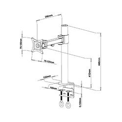 Kimex Support bureau 1 écran PC 13''- 27''