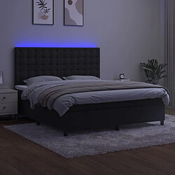 Avis vidaXL Sommier à lattes de lit matelas et LED Noir 180x200 cm Velours