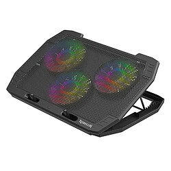 Redragon (GCP511) INGRID Support ventilé Portable Ordinateur jusqu'à 17" - Retroéclairage RGB - 3 ventilateurs - Refroidisseur 