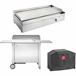 Planet Plancha électrique en inox Chef 80 cm Avec chariot fermé + housse.