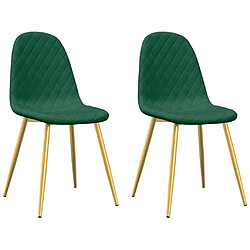 vidaXL Chaises à manger lot de 2 Vert foncé Velours