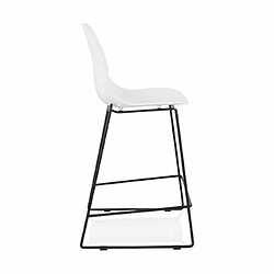 Avis Mes Lot de 2 chaises de bar 52x51,5x101 cm blanches pieds noirs - LAYNA