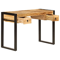 vidaXL Bureau avec 2 tiroirs 110x50x77 cm Bois solide de manguier