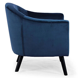 Acheter Paris Prix Fauteuil Scandinave Velours Lopy 79cm Bleu