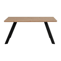 Avis Table a manger KONSTANZ - Rectangulaire - Pieds en métal - Décor chene artisan et noir - 8 Personnes - L160 x H75 x P90 cm