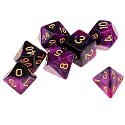 7Pcs Polyhedral Dice For For Dungeons u0026 Dragons Die Game Toy Purple Black