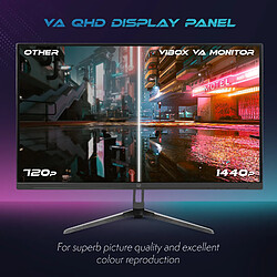 Vibox V27QHD165 Écran PC Gamer - 27 Pouces, Résolution QHD 1440p, 165Hz, 1ms, Adaptive Sync, Dalle VA, HDMI & DisplayPort