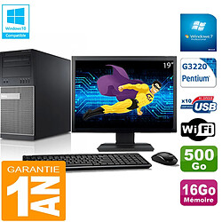 PC Tour DELL 9020 Intel G3220 Ram 16Go Disque 500 Go Wifi W7 Ecran 19" · Occasion 