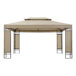 Acheter Tonnelle de jardin Lanciano avec structure en acier 400 x 300 x 265 cm beige [en.casa]