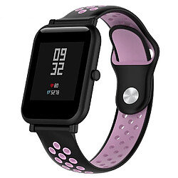 Wewoo Bracelet pour montre connectée Dragonne sport en silicone bicolore Huawei série 1 18 mm rose noir 