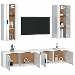 Avis Maison Chic Ensemble de meubles TV 4 pcs pour salon - Blanc brillant Bois d'ingénierie -MN71247