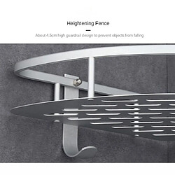 Avis Support de rangement pour salle de bain en aluminium - Plateau de support pour étagère d'angle de douche de cuisine, support de rangement sans clous avec crochets, couleur argent