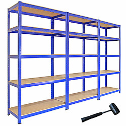 Monstershop Lot de 3 Rayonnages Bleu Monster Racking 90 x 45 cm avec connecteurs de baies