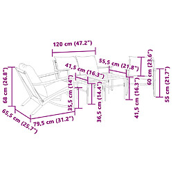 vidaXL Ensemble de meubles de balcon avec coussins 5 pcs noir acier pas cher