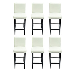 vidaXL Tabourets de bar lot de 6 blanc similicuir