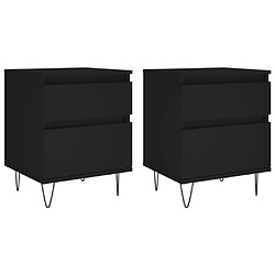 Maison Chic Lot de 2 Tables de chevet - Tables de Nuit noir 40x35x50 cm bois d’ingénierie