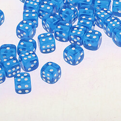 Acheter 50pcs acrylique à six faces dés 12mm d6 dés pour d u0026 d dnd rpg jeu de plateau bleu