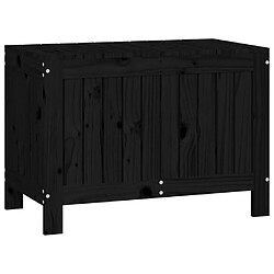 Helloshop26 Coffre boîte meuble de jardin rangement 76 x 42,5 x 54 cm bois massif pin noir 02_0013115