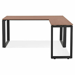 Paris Prix Bureau d'Angle Design Abigano 170cm Noyer & Noir pas cher