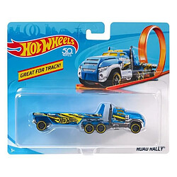 HOT WHEELS Camion Transporteur Track Stars 15 cm (modele aléatoire) Remorques Interchangeables pouvant contenir un véhicule 1:64