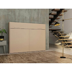 Inside 75 Armoire lit escamotable VERTIGO taupe mat couchage 160*200 cm