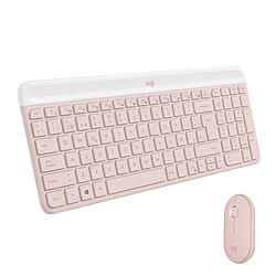 clavier et souris Logitech MK470 Slim Combo Rose 