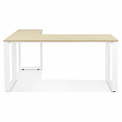 Paris Prix Bureau d'Angle Design Abigano 170cm Naturel & Blanc