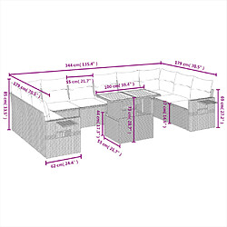 Avis vidaXL Salon de jardin 11 pcs avec coussins gris résine tressée