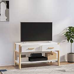 Avis Maison Chic Meuble TV scandinave - Banc TV pour salon Blanc 82x38x45 cm Bois d'ingénierie -MN16476