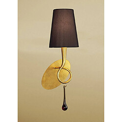 Luminaire Center Applique murale Paola avec interrupteur 1 Ampoule E14, doré peint avec Abat jour noir &amp; verre ambré goutelettes Coloris : doré peint, verre ambré Coloris de l'abat jour : noir Largeur en Cm : 17 Hauteur en Cm : 38 Profondeur en Cm : 17 Poids en Kilos : 0,60 Type d'ampou