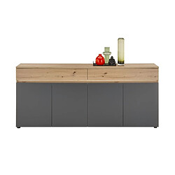 But Buffet LED LILLE L200cm imitation chêne et anthracite 