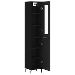 Avis vidaXL Buffet haut Noir 34,5x34x180 cm Bois d'ingénierie