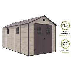 Avis Abri de Jardin en Résine Gardiun Alessia E 11 m² 456x238x228 cm avec Plancher et Fenêtres Beige