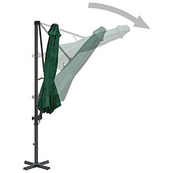 Avis vidaXL Parasol de jardin en porte-à-faux et poteau en aluminium vert