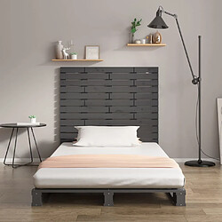 Avis Maison Chic Tête de lit scandinave,Meuble de chambre murale Gris 96x3x91,5 cm Bois massif de pin -MN16189